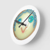 Blauw Haar Emoji Art Print/Grafisch Ronde Klok (Hoek)