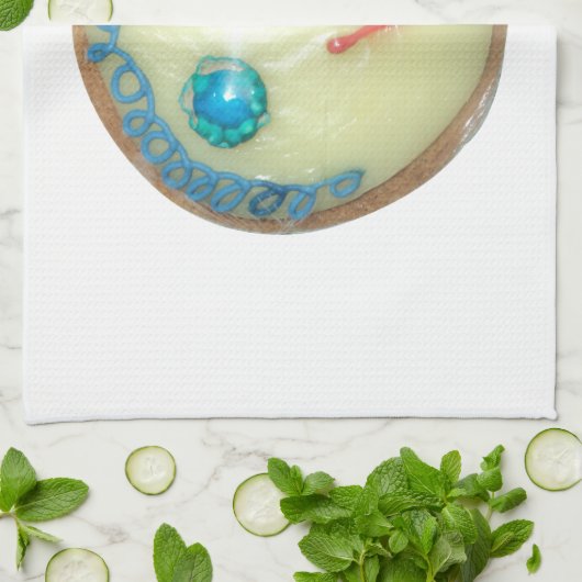 Blauw Haar Emoji Art Print/Grafisch Theedoek (Gevouwen)