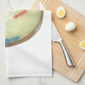 Blauw Haar Emoji Art Print/Grafisch Theedoek (Quarter Fold)