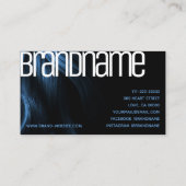 Blauw Haar Moderne Stijlvolle Koele Kapper Visitekaartje (Achterkant)