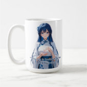 Blauw haar Royal Anime Girl Koffiemok (Links)