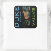 BLAUW HAAR SATIVA VIERKANTE STICKER (Tas)