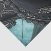 Blauw Haired Disheveled Pirate Girl Decoupage Papi Tissuepapier (Detail)