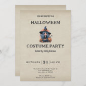  Blauw Haired Witch  Halloween Kaart (Voorkant / Achterkant)