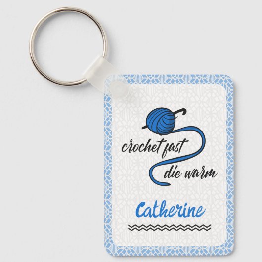 Blauw haken snel, sterven warm sleutelhanger (Voorkant)