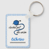 Blauw haken snel, sterven warm sleutelhanger (Achterkant)