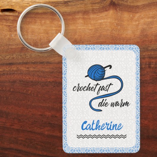 Blauw haken snel, sterven warm sleutelhanger (Voorkant)