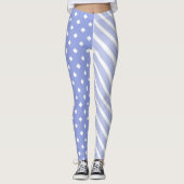 Blauw half en half leggings (Voorkant)