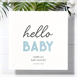 Blauw HALLO | BABY | BABY SHOWER Servet