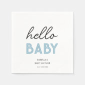 Blauw HALLO | BABY | BABY SHOWER Servet (Voorkant)