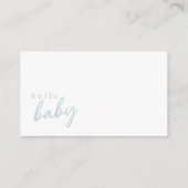 Blauw Hallo Baby Moderne Baby showers Boeken voor  Informatiekaartje (Achterkant)