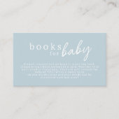 Blauw Hallo Baby Moderne Baby showers Boeken voor  Informatiekaartje (Voorkant)