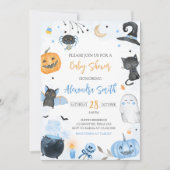 Blauw Halloween Baby shower Kaart (Voorkant)