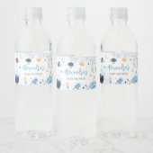 Blauw Halloween Baby shower Waterfles Etiket (Flessen)