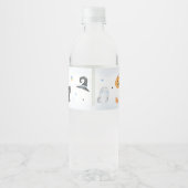 Blauw Halloween Baby shower Waterfles Etiket (Achterkant)