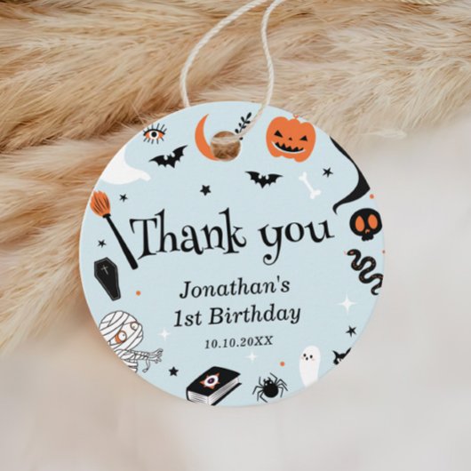 Blauw Halloween Jongen Verjaardagsfeest Bedankjes Labels