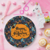 Blauw Halloween Papieren Bordje (Feest)