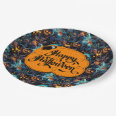 Blauw Halloween Papieren Bordje (Gekanteld)