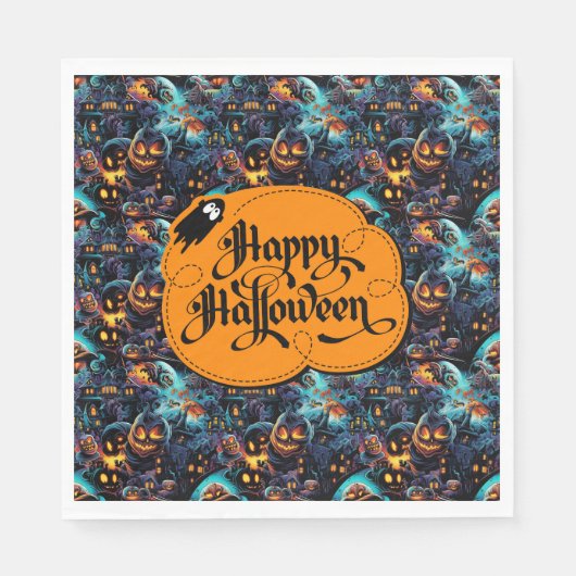 Blauw Halloween Servet (Voorkant)