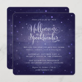 Blauw  Halloween Spooktacular Square/Round Kaart (Voorkant / Achterkant)