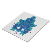 Blauw Hamsa-ontwerp Tegeltje (Zijkant)