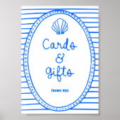 Blauw Hand getrokken Lijst Kust Kaarten geschenken Poster (Voorkant)