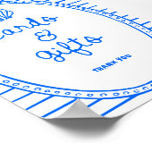 Blauw Hand getrokken Lijst Kust Kaarten geschenken Poster (Hoek)