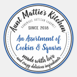 Blauw Handgemaakte Artisan Gourmet Food Label