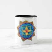 Blauw handgeschilderd mandala kunst Ringer Combo M Mok (Midden)