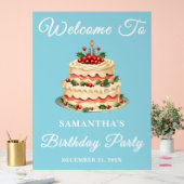 Blauw handgeschreven script Winter Verjaardag Welk Acryl Bord (Huwelijk)