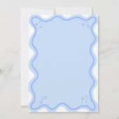 blauw handgetekend doodle-Baby shower Kaart (Achterkant)