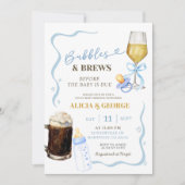 Blauw handgetekend eigenzinnig Baby shower Kaart (Voorkant)