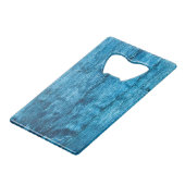 Blauw handgeverfd Thaise zijde Creditkaart Flessenopener (Voorkant Gekanteld)