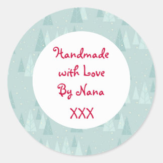 Blauw 'Handmade by' Kerst stickers