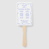 Blauw handschrift & Hand getrokken bruiloft progra Handwaaier (Achterkant)