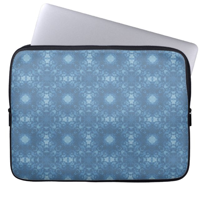 Blauw handtekening goth patroon laptop sleeve (Voorkant)