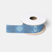 Blauw handtekening goth patroon satijnen lint (Spoel)