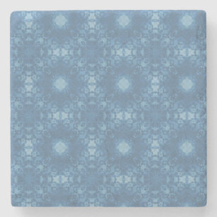 Blauw handtekeningpatroon stenen onderzetter