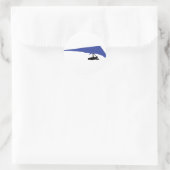 blauw hang-gliderpictogram ronde sticker (Tas)