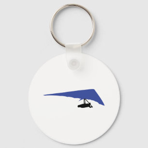 blauw hang-gliderpictogram sleutelhanger