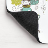 Blauw hangende Mason potten Floral Gepersonaliseer Muismat (Hoek)