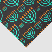 Blauw Hanukka Menora Tissuepapier (Detail)