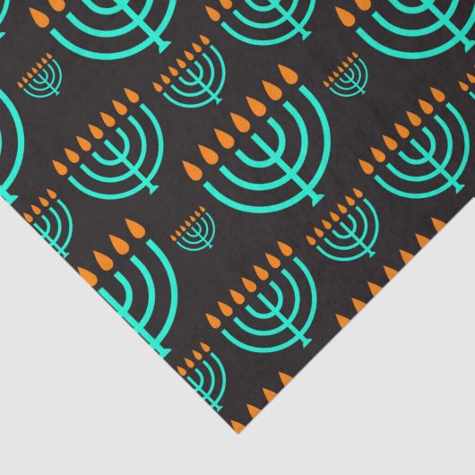 Blauw Hanukkah Menorah-weefselpapier Tissuepapier (Detail)