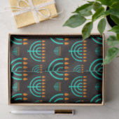 Blauw Hanukkah Menorah-weefselpapier Tissuepapier (Geschenk)