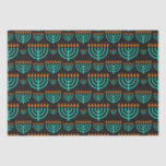 Blauw Hanukkah Menorah-weefselpapier Tissuepapier<br><div class="desc">Een feestelijk blauw lichtfestival Menorah weefselpapier voor Chanoeka geschenken</div>