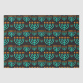 Blauw Hanukkah Menorah-weefselpapier Tissuepapier (Voorkant)