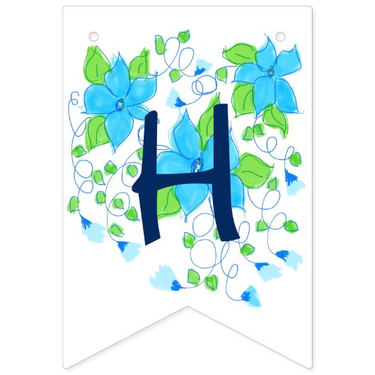 Blauw Happy Birthday Banner (Tweede vlag)