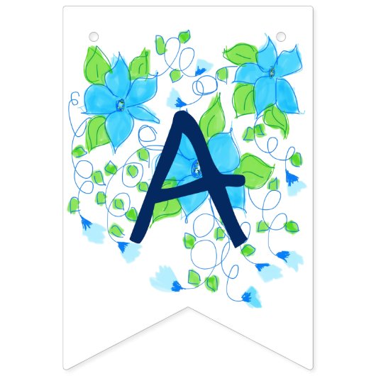 Blauw Happy Birthday Banner (Derde vlag)