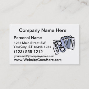 Blauw harmonika grafisch afbeelding ontwerp, muzie visitekaartje