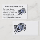 Blauw harmonika grafisch afbeelding ontwerp, muzie visitekaartje (Voorkant / Achterkant)